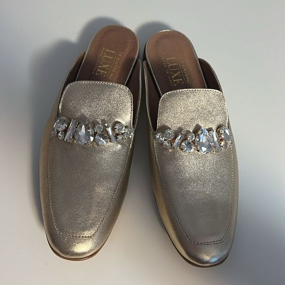 Le Chateaux Luxe gold jewel loafer made in Italy - Picture 2 of 5